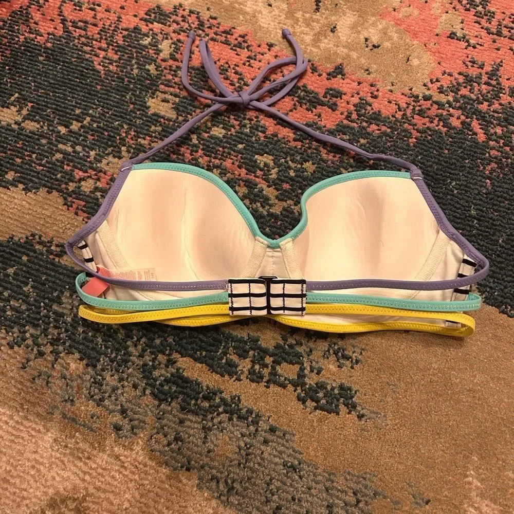 Victoria's Secret Colorful Trim Bikini Top